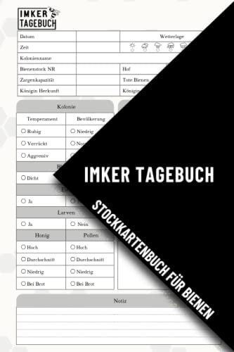 Imker Tagebuch Stockkartenbuch | Imker Tagebuch zum Ausfüllen | für Hobbyimker für die Bienenzucht und Imkerei: Bienen Stockbuch mit Stockkarten | Bestandsbuch Honig Tagebuch