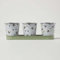HOMESCAPES Cache-pots avec plateau à motif abeilles, Pots de fleurs en zinc, Lot de 3