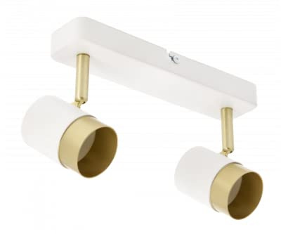 GTV lighting - Deckenleuchte ORIO - alluminium - LED Deckenlampe - IP20 - Deckenspot 2-flammig - schwenkbarer Deckenstrahler - Modern Strahler Deckenspot für Küche, Wohnzimmer, Schlafzimmer - Weiß