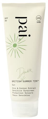 Pai Skincare | BRITISH DOUBLE SUMMER TIME Sensitive Sunscreen For Face, SPF 30, Non-Nano Zinc Oxide + Cotton, Certified Organic, B-Corp, Vegan 75ml
