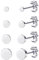 YADOCA 4 Paare G23 Titanium Ohrstecker Hypoallergen für Damen Herren Mädchen Silber Ohrstecker Runde Scheibe Ohrringe für Empfindliche Ohren 2/3/4/5mm