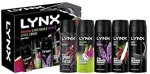 LYNX Fragrance Edition Gift Set 5x body spray perfect gifts for him 5 piece