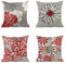 Kissenbezug 35x35 cm 4er Set Rot Kissenbezüge Blume Outdoor Kissen Leinen Sofakissen Dekokissen Gartenmöbel Kissen Kissenhülle couchkissen kissenhülle für Couch Wohnzimmer Büro Auto Decor Geschenke