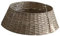 Milageto Christbaumkranz Rattan, handgefertigter Christbaumschurz, naturbelassenes Flechtwerk Abdeckung für den Christbaumständer, Christbaumabdeckung Baumkragen rustikal, Grau 60 x 50 x 21 cm