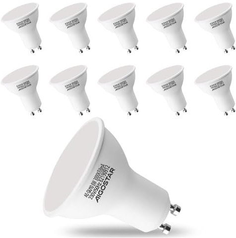 Aigostar GU10 LED 8W Reflektor Warmweiss 3000K 640 Lumen 120 Abstrahlwinkel Milchglas Birne Ohne Quecksilber/Merkur, 10er Pack