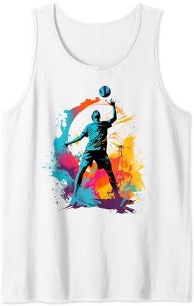Bunte Beachvolleyballspieler Jungen Herren Beachvolleyball Tank Top