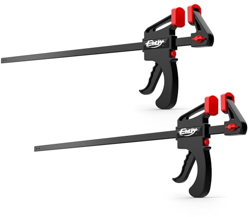 EHDY Bar Clamps for Woodworking, One-Handed Clamp/Spreader, 24-Inch Wood Clamps Set, Light-Duty Quick-Change F Clamp with 130 lbs Load Limit, 2-Pack