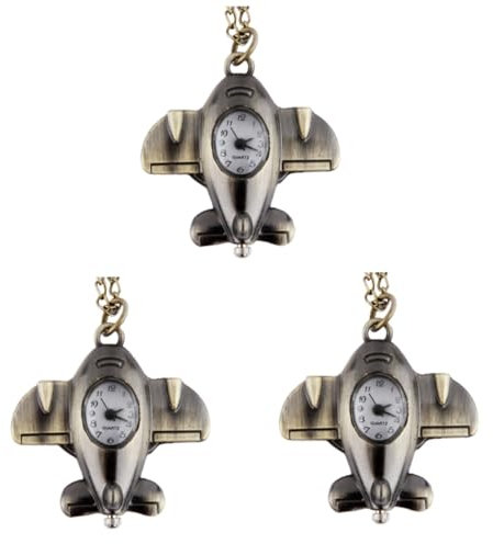 Holibanna 3St Schlüsselanhänger Flugzeugmodell Herrentaschenuhr Retro-Taschenuhr Herrenuhren eine Halskette Halsketten kreative Taschenuhr Persönlichkeit Anschauen Schlüsselanhänger Uhr Mann