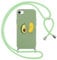 Foonary Handykette Hülle mit Band für Apple iPhone 8/7/SE 2020/SE 2022 4,7 Handyhülle, Aesthetic Kette Necklace Case mit Kordel zum Umhängen Silikon Schutzhülle Cover Schnur für iPhone 8, Avocado
