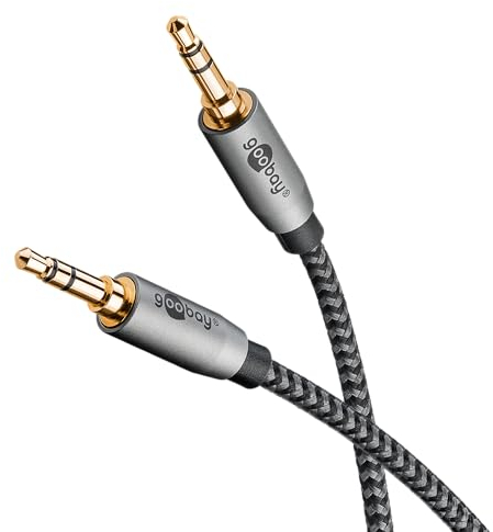 goobay 65275 Cavo AUX stereo audio da 3,5 mm 3 m/cavo jack per auricolari, autoradio, PC, tablet, cavo altoparlante/connessione placcato oro