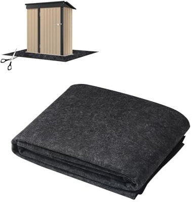 Outdoor Storage Shed Floor Mat, Waterproof Dustproof Anti-Slip Pad, Black Felt and PE Waterproof Membrane, Grips Sheet for Protect Shed Flooring from Wear (Small Size)