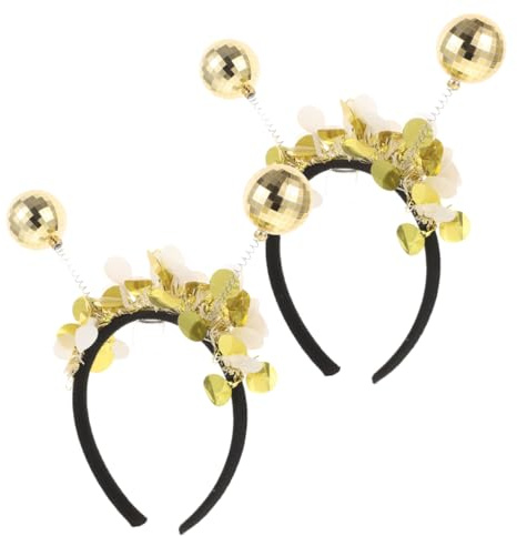 CALLARON 2Er Set Dekoratives Haarband Karneval Stirnband Haarreifen Für Mädchen Und Damen Festivalzubehör Disco Cosplay Party-Accessoire Kostümzubehör Glatte Oberfläche