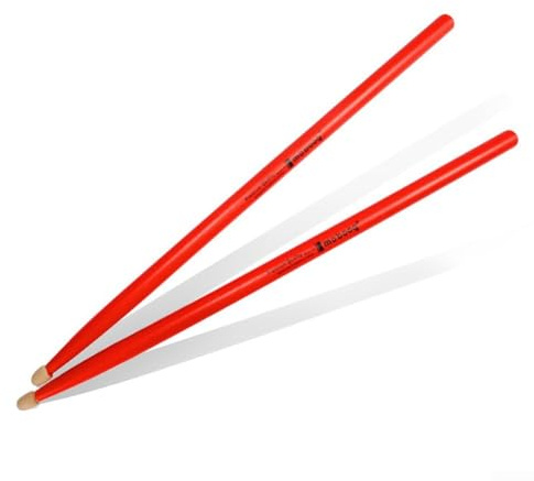 Bacchette per batteria in legno d'acero 5A 7A per tutte le batterie, vari colori disponibili (5A rosso)