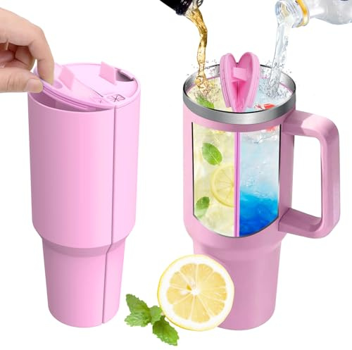 Hysagtek 2-in-1 Drink Separator for Stanley Cup 40 oz, Silicone Liner Divider for Dual-Sided Drink, Reusable Liner Separator Compatible with Stanley Tumbler 40 oz, Stanley Cup Accessory