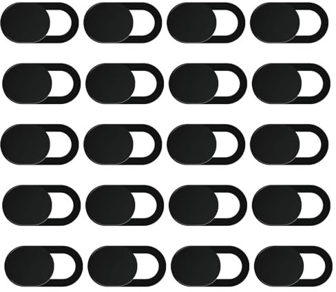 20 Piezas Tapa Camara Portatil, Cubierta Webcam Cover Slider Tapa Camara Movil Bloqueador Deslizante Cubierta de Cámara Web para Ordenador, Computadora, Smartphone, Macbook, Laptop Negra