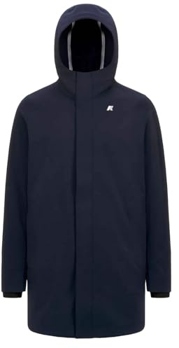 K-Way Giacca lunga da uomo, modello Marlyn Bonded, realizzata in poliestere, vestibilità regolare, colore blu