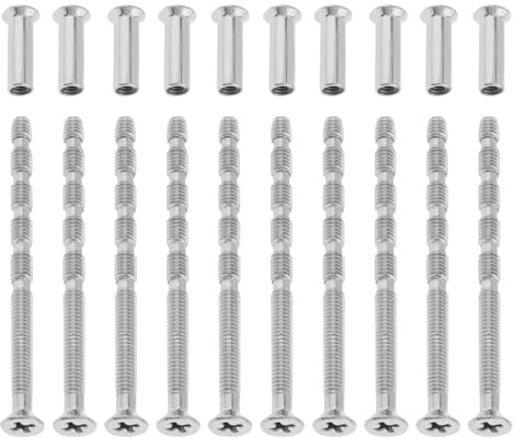 Smgda 20 Pièces Vis de Connexion avec Boulon(10 Vis + 10 Boulons), M4 Vis de Poignée de Porte avec Manchons de Connexion, pour Fixation de Poignées Serrures
