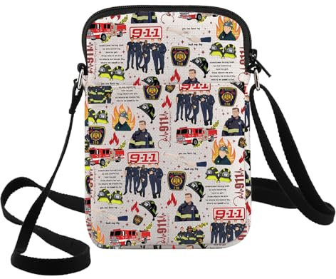 WZMPA 911 TV Show Crossbody Bag 911 Evan Buckley & Athena Fans Geschenk What is Your Emergency 911 Shoulder Bag 911 Character Merch, 9-11 Cb, medium
