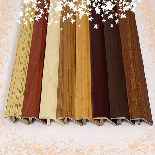 QTWLG Vinylboden Übergangsprofil Holz Zu Fliesen, Schwellenrampen Mit Holzmaserung Für Türen, Reduzier-Übergangsstreifen Für Ungleiche Fußböden Höhenunterschied 10-20mm(White Oak)