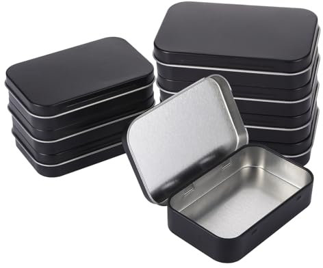 8 Stück Blechdose mit Deckel, Dosen mit Deckel, Metalldosen, Tin Box, Tin Kleine Dosen, Kleine Schachteln, Metalldose für Süßigkeiten und kleinen Gegenständen DIY Gebrauch Zuhause Organizer(Schwarz)