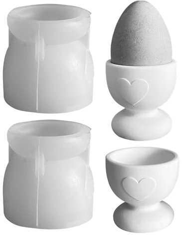 Silikonform Ostern Eierbecher Silikonformen Gießforme Ostern Silikon Gießform Eierhalter Gipsformen zum Gießen Ostern Giessform Silikon für Frühling Wohnzimmer Esstisch Deko (Ax2)