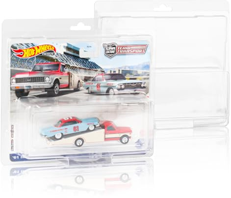 5 Pack Protector Cases Compatible with Hot Wheels Team Transport – 0.7mm Thick PET Clear Clamshell Display & Storage Blister Protective Covers (5)