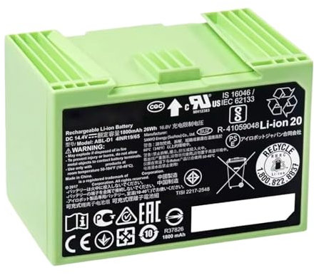 Batteria al litio for aspirapolvere, compatibile con batteria ricaricabile Roomba I7 da 14,4 V, 5000 mAh, for batteria di ricambio for aspirapolvere serie I3, I4, I5, I6, I7, I8, J7 e E5.(1800mAh)