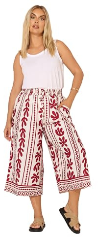 Yours Curve Aztec Leaf Midaxi Culottes - Women's - Plus Size Curve