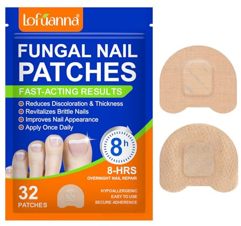 Fungal Nail Patches, 32PCS Fungal Nail Treatment Patches, Multi-Purpose Toenail Repair Treatment Pads, 8 Hour Nail Treatment Restores Healthy Appearance (32pcs)