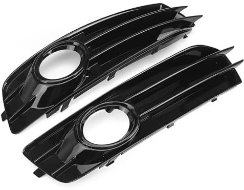 Rejilla de luz antiniebla Delantera Compatible with Audi A3 8P S-Line 2009-2012 (8P0807682 y 8P0807681)(Glossy Black)