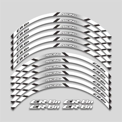 GAHQMSDG Felgenaufkleber Für ER 6n ER6n 6 N Motorradzubehör Aufkleber Felgendekorative Aufkleber Radnabe Reflektierende Streifenaufkleber Bandsatz(R)