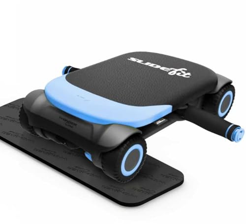 Wonder Core Slide Fit, Ab Roller Board mit 4 Rädern, Automatisches Rückprall-Bauchrad für Core Workout, Bauchmuskeltrainer, Heroboard Fitness Rollbrett mit Knieschoner