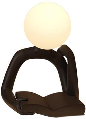 Wzxksoac Reading Lamp Night Light Desk Decor Elegantly Designed Modern Minimalist Abstract Figure for Bedroom Office Study Black
