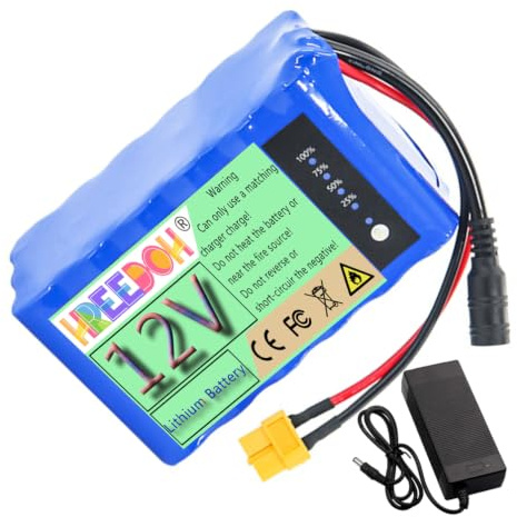 FREEDOH Baiting Boat Battery 12V 18Ah 22Ah 24Ah 30Ah Lithium Battery Pack 12V Rechargeable Batteries with Charger,12V18Ah