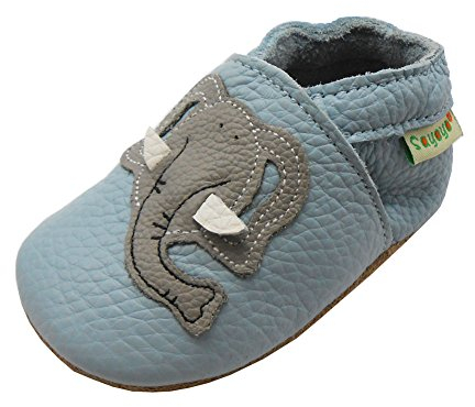 SAYOYO Netter Elefant WeichesLeder Lauflernschuhe Krabbelschuhe Babyschuhe 21/22 (12-18) L Monate,Blau