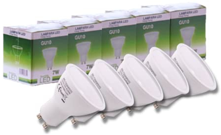 JANDEI - 5er-Pack LED Glühbirnen Lampe GU10 7W (entspricht 50W), Kaltweiß 6000K, 650 Lumen, Energiesparlampen, nicht dimmbar, für Haus, Büro, Geschäft
