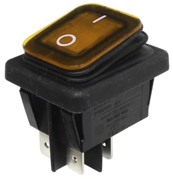 WITTKOWARE Kontroll-Wippenschalter, IP65, Einbaumaße 30x22mm, 2-polig, EIN/AUS, 16A/250V~, beleuchtet, Tastenfarbe orange