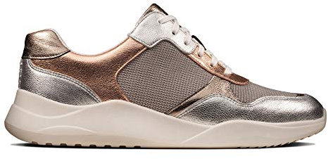 Clarks Women's Sift Lace Low Top Sneakers, Yellow Rose Gold Rose Gold, 3 UK