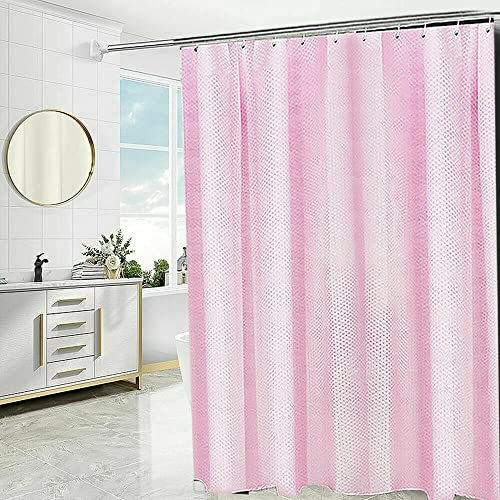 Householdfurnishing Super Quality Waterproof Polyester bathroom Shower Curtains with hook (Pink, 180X180cm)