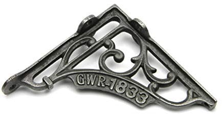 Regalhalterungen, Gusseisen, Antik-Look, GWR – 1833–125 mm x 125 mm