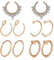 Mayhoop 10Stk Fake Piercings Nasenring Septum Edelstahl Rosegold Nase Face Piercing Lippe Ohr Ring Hoop für Männer Damen