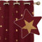 Deconovo Blickdicht Vorhang Verdunkelungsgardinen Sterne Modern mit Ösen Indoor, 214x132 cm(HöhexBreite), Rot, 2er Set