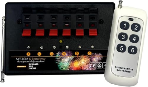 h2i Sistema di accensione per accenditori elettrici e bridge, dispositivo radiocomandato per fuochi d'artificio e pirotecnico, 4 e 6 canali