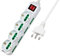 LEDLUX Multipresa Ciabatta Elettrica Cavo 5M Con 12 Posti 4 Prese Schuko 10/16A + 8 Prese Bipasso 2P+T 10/16A Interruttore