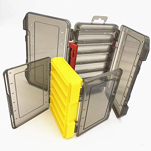 behone 2 Stücke Kunststoff Tackle Box, Haken Köderbehälter, Haken fishingtackle Zubehör Aufbewahrungsbox, doppelseitig wasserdicht sichtbar Kunststoff klar Angeln Köder, mit Löchern zum Abfließen
