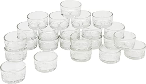 VBS XXL 24 Teelichtgläser flach 4,5x2,5cm Teelicht Gläser Kerze
