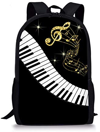 Belidome Sac à dos d’école pour garçon et fille, Clavier de piano, taille unique
