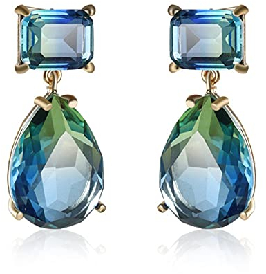 ZXCM Hochzeitsschmuck 925 Silber Elegante Grün Turmalin Tropfen Ohrringe Für Frauen Grün Turmalin Ohrringe Schmuck Geschenk