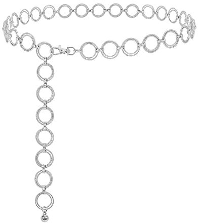 XIAOWU Taillenkette Gürtel Damen aus Metall für Kleid Jeans Verstellbare Legierung Kette Mode Body Link Kettengürtel