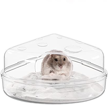 BUCATSTATE Hamster Sandbad, Badezimmer Sandkiste Toilette Trockenbad-Behälter für Chinchilla, Goldene Bären, Gerbil (Klein, Transparent)